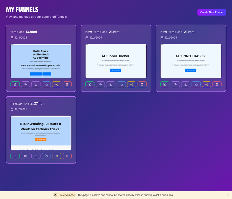 My Funnels Dashboard